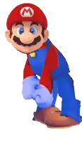 a pixelated image of mario wearing a red hat with a m on it