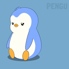 a penguin is sleeping on its back with the letters nz above it