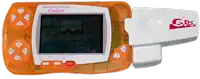 a wonder swan color video game with a gps receiver attached to it