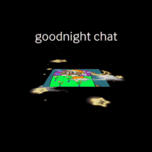 a cartoon of a dog sleeping with the words goodnight chat below