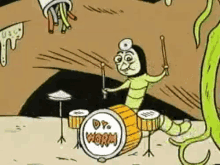 Dr Worm Drums GIF