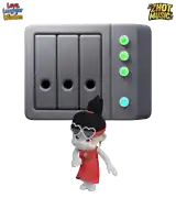 a cartoon character with the words love laughter wisdom on the bottom right