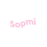 a logo for sopmi sopmi in pink letters on a white background