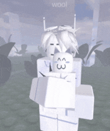 a white cartoon character with the word wool on the bottom right