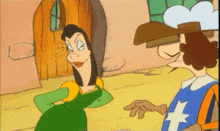 a cartoon of a man and woman standing next to each other