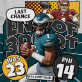 a poster of a football player with the number 14