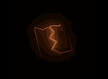 a dark background with a few lines glowing in orange