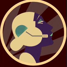 a cartoon illustration of a woman 's head with a headset that says ccc on it .