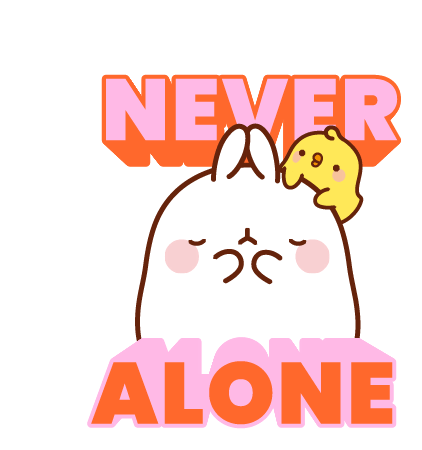 Never Alone Piu Piu Sticker - Never Alone Piu Piu Molang Stickers