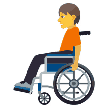person in manual wheelchair people joypixels person with disability pwd