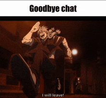 a cartoon character says goodbye chat and leaves