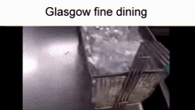 a black and white image with the words glasgow fine dining on the top