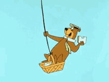 Yogi Bear Swinging GIF - Yogi Bear Swinging Sandwich GIFs