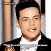 This Is For And Because Of You, Gorgeous.Mwahl!.Gif GIF - This Is For And Because Of You Gorgeous.Mwahl! Rami Malek GIFs
