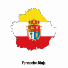 a map of formacion ninja with a red and white flag