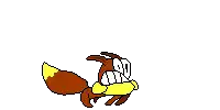 a pixel art drawing of a squirrel laying down