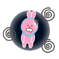 Pink Rabbit Sticker - Pink Rabbit Not Sure Stickers
