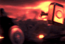 a blurred image of a hammer with a circle on it