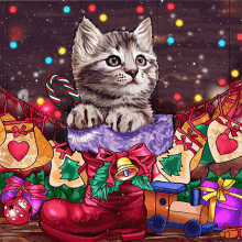 christmas cute painting game cat