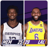 a memphis basketball player and a lakers basketball player