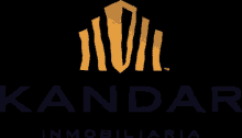 a logo for kandap inmobiliaria is shown on a dark background