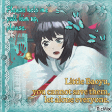 a picture of a girl with the words little baoyu on it