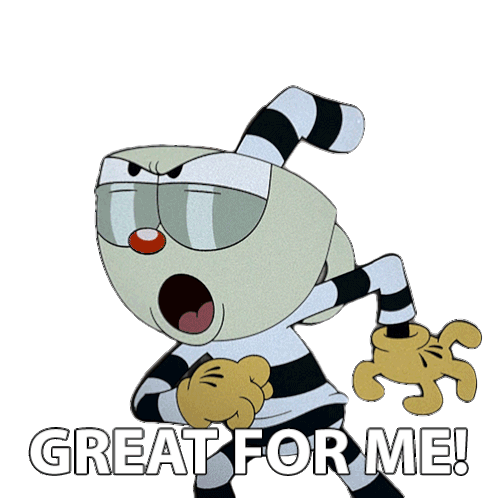Great For Me Cuphead Sticker - Great For Me Cuphead Cuphead Show Stickers