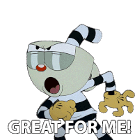 Great For Me Cuphead Sticker - Great For Me Cuphead Cuphead Show Stickers