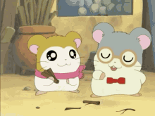 Hamtaro Cleaning GIF - Hamtaro Cleaning Fight GIFs