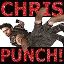 a poster for chris punch shows a man falling down