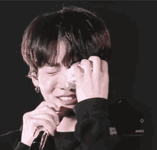 정국 행복한눈물 기쁨 눈물 웃음 감격 흑흑 엉엉 방탄소년단 GIF - Jungkook Happy Tears Tears GIFs