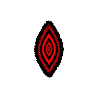 a red and black optical illusion in the shape of a diamond on a white background