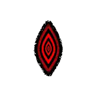 a red and black optical illusion in the shape of a diamond on a white background