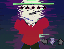 a cartoon drawing of a person with stars on their eyes