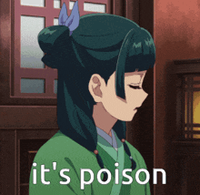 a picture of a girl with the words it 's poison