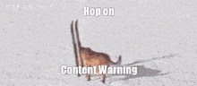 Hop On Content Warning Doggo Ski GIF
