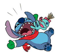 stitch laughing playing happy