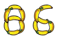 a bunch of bananas are arranged to form the number 86