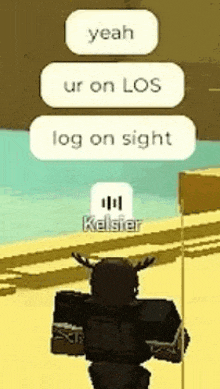 a cartoon character with antlers is standing in front of a beach .