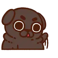 a cartoon drawing of a pug dog giving a thumbs up