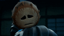 a cartoon character with a face that looks like a coconut