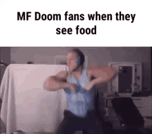 mf doom fans see food fired up dancing