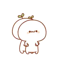 a couple of cartoon characters are hugging each other with pink hearts around them