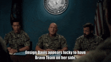 Ensign Davis Appears Lucky To Have Bravo Team On Her Side Seal Team GIF - Ensign Davis Appears Lucky To Have Bravo Team On Her Side Seal Team Lisa Davis GIFs