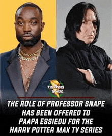 the role of professor snape has been offered to paapa esiedu for the harry potter max tv series .