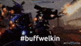 a screenshot of a video game says #buffwellkin