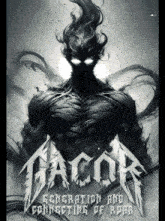 a poster for a band called tacor with a monster on it