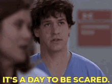 Greys Anatomy George Omalley GIF - Greys Anatomy George Omalley Its A Day To Be Scared GIFs