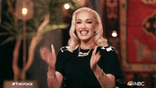 getting excited gwen stefani the voice getting thrilled clapping hands
