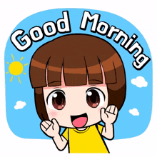 girl cute good morning morning greeting